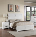 White Color 1pc Nightstand Paper veneer Bedroom white-2 drawers-bedroom-bedside