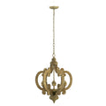 Farmhouse Chandelier, 6 Light Wood Chandelier Pendant beige brown-wood