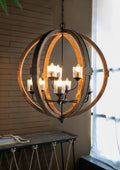 9 Light Globe Chandelier, Wood Chandelier Hanging