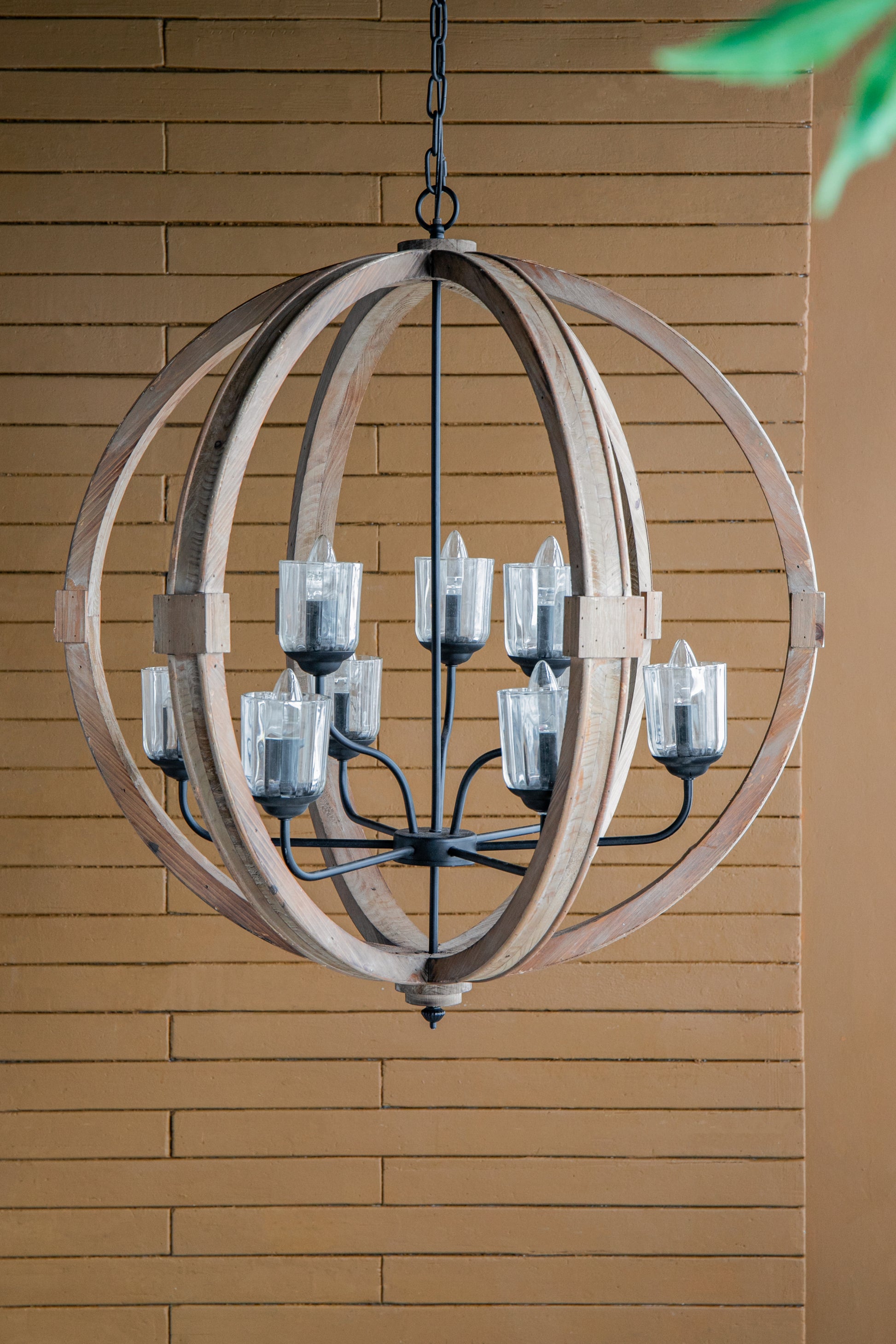 9 Light Globe Chandelier, Wood Chandelier Hanging