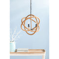 3 Light Farmhouse Chandelier, Rope Chandelier