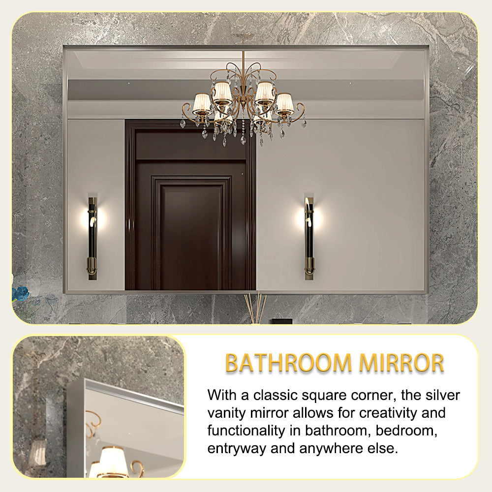 48x30inch Wall Mounted Bevel Wall Mirror For