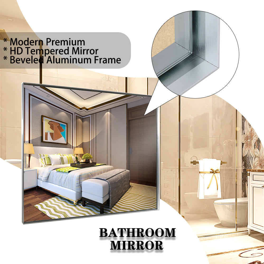 48x30inch Wall Mounted Bevel Wall Mirror For