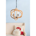 3 Light Farmhouse Chandelier, Rope Chandelier