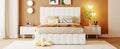 Full Size Upholstered Platform Bed With A