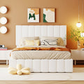 Full Size Upholstered Platform Bed With A