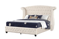 Sophia Crystal Tufted Full Bed Made with Wood in Cream box spring not