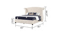 Sophia Crystal Tufted Queen Bed Made with Wood in box spring not