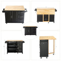 Kitchen Island & Kitchen Cart, Mobile Kitehcn Island black-mdf