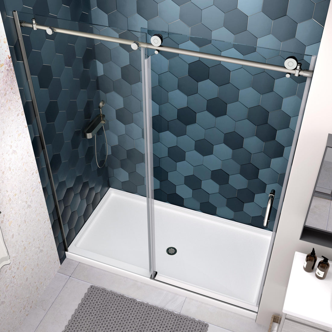 Glass Shower Door, Sliding Door, With 5 16"