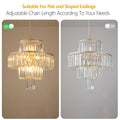 Crystal Chandelier Modern Chandeliers Lights Fixture gold-crystal-iron