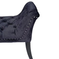Armrest Button Tufted Ottoman Bench, Upholstered