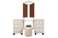 Sophia Crystal Tufted King 4 Pc Vanity Bedroom Set box spring not required-king-cream-wood-4 piece