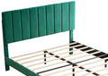 Full Size Frame Platform Bed with Upholstered green-wood