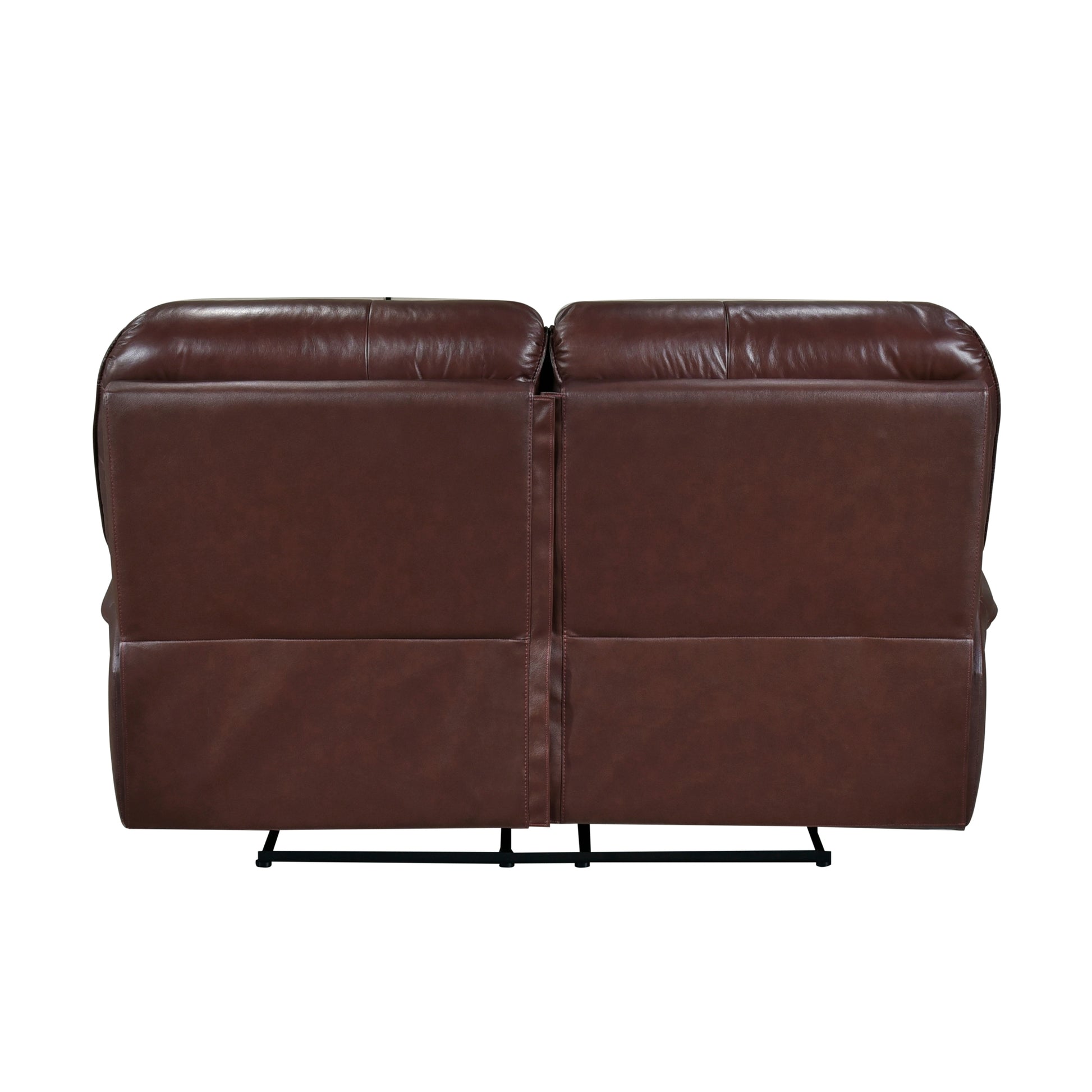 Double Reclining Loveseat Brown Leather Luxurious brown-genuine leather-primary living space-pillow