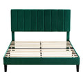 Full Size Frame Platform Bed with Upholstered green-wood