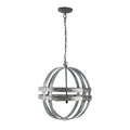 4 Light Galvanized Chandelier, Hanging Light