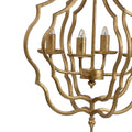 4 Light Metal Chandelier, Hanging Light Fixture with gold-iron