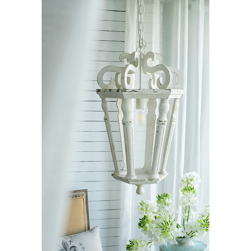 Wood Chandelier, Hanging Light Fixture with Adjustable cream white-wood