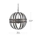 4 Light Galvanized Chandelier, Hanging Light