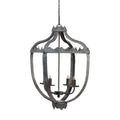 4 Light Metal Chandelier, Hanging Light Fixture with gray-iron