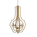 4 Light Metal Chandelier, Hanging Light Fixture with gold-iron