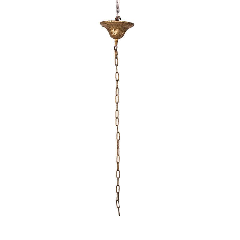 6 Light 25.5" Metal Chandelier, Hanging Light Fixture gold-iron