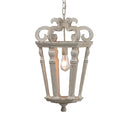 Wood Chandelier, Hanging Light Fixture with Adjustable cream white-wood