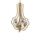 4 Light Metal Chandelier, Hanging Light Fixture with gold-iron