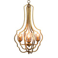 4 Light Metal Chandelier, Hanging Light Fixture with gold-iron