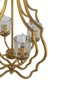 4 Light Metal Chandelier, Hanging Light Fixture with gold-iron