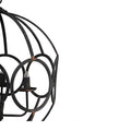 4 Light Metal Chandelier, Hanging Light Fixture with black-iron