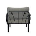 ACME Rajni Patio Arm Chair, Gray Fabric & Black Finish gray-fabric