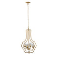 4 Light Metal Chandelier, Hanging Light Fixture with gold-iron