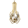 4 Light Metal Chandelier, Hanging Light Fixture with gold-iron