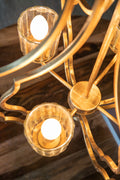 4 Light Metal Chandelier, Hanging Light Fixture with gold-iron