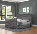 Maya Modern Style Crystal Tufted Queen Bed Made with box spring not