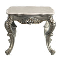 ACME Miliani End Table, Natural Marble & Antique antique bronze-marble