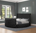 Maya Modern Style Crystal Tufted Queen Bed Made with box spring not required-twin