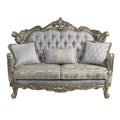 ACME Miliani Loveseat w 3 Pillows, Fabric & Antique antique bronze-fabric