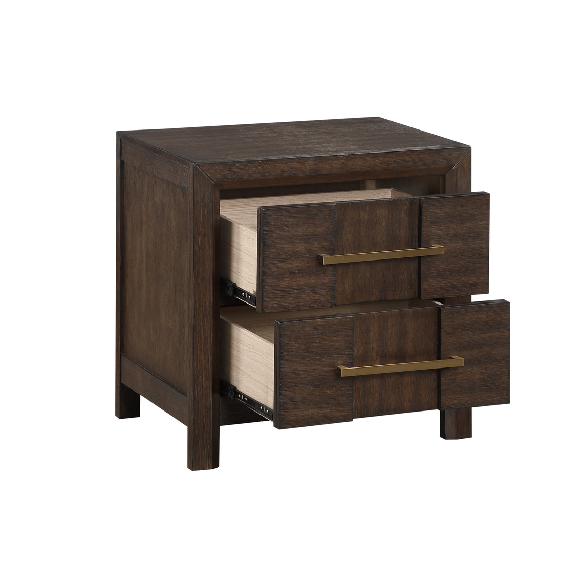 Kenzo Modern Style 2 Drawer Nightstand Made with Wood walnut-2 drawers-bedroom-bedside