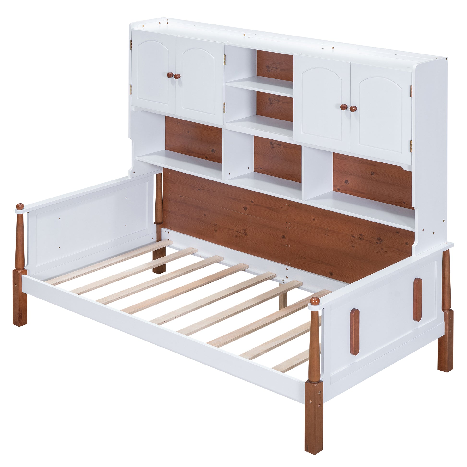 Twin Size Platform Bed With Multiple Storage,