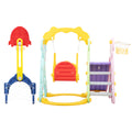 5 in 1 Slide and Swing Playing Set, Toddler Extra Long red-hdpe