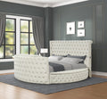 Maya Modern Style Crystal Tufted Queen Bed Made with box spring not