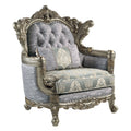 ACME Miliani Chair w Pillow, Fabric & Antique Bronze antique bronze-fabric