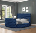 Maya Modern Style Crystal Tufted Queen Bed Made with box spring not