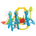 5 in 1 Slide and Swing Playing Set, Toddler Extra Long blue+yellow-hdpe