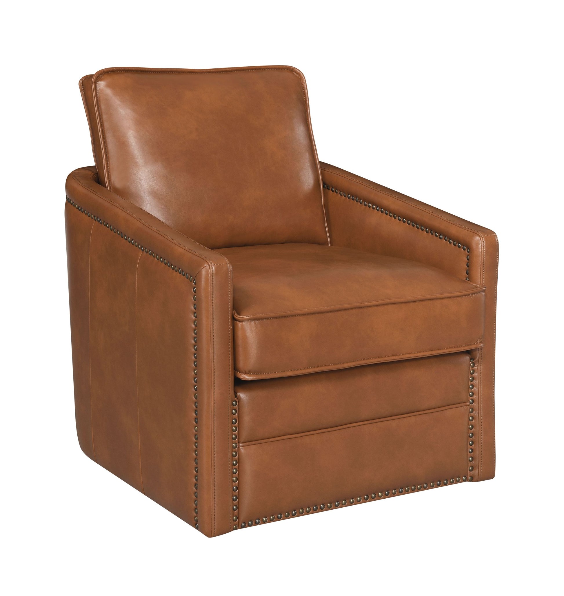 ACME Rocha Accent Chair w Swivel, Brown Leather Aire brown-leather