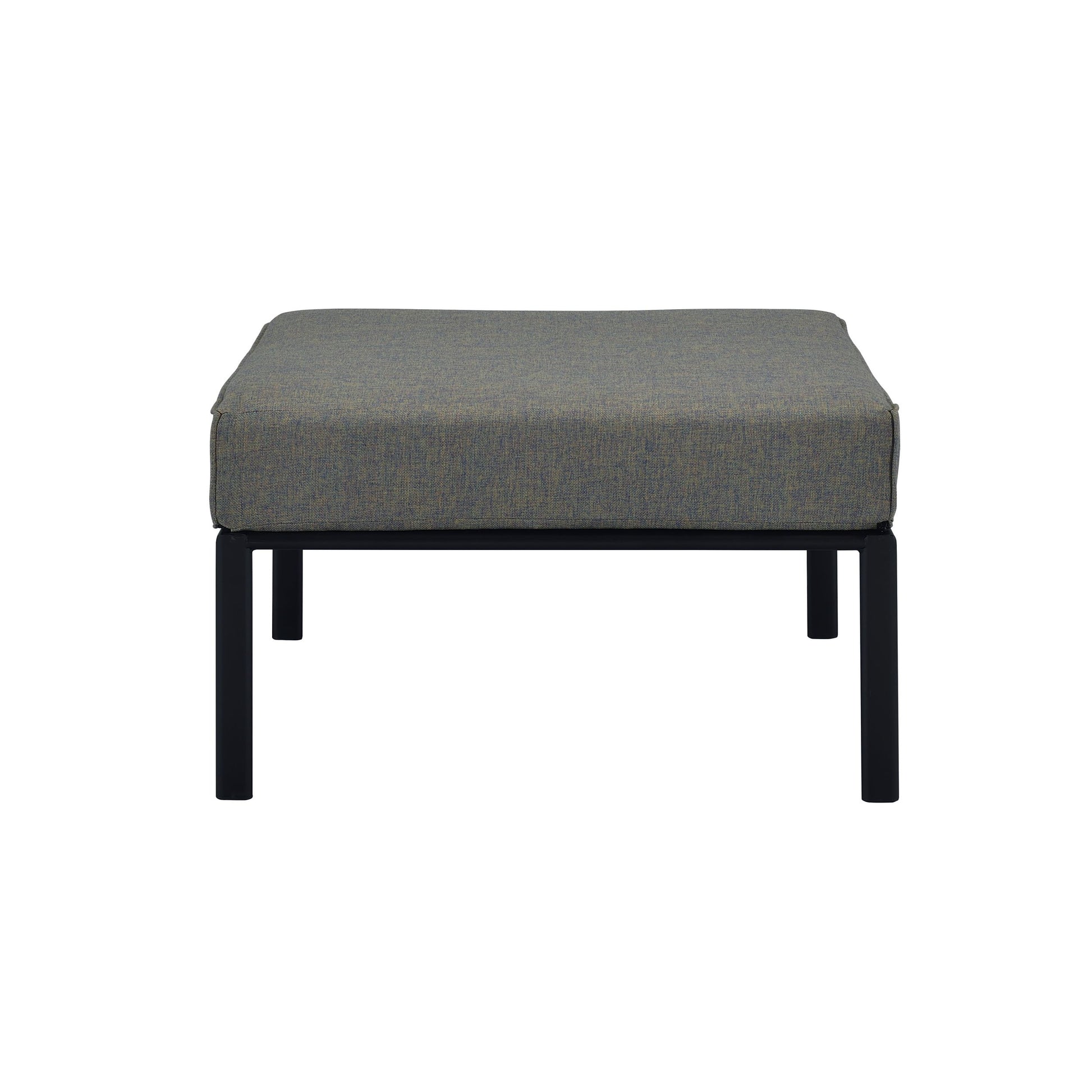 ACME Rajni Patio Ottoman, Gray Fabric & Black Finish gray-fabric