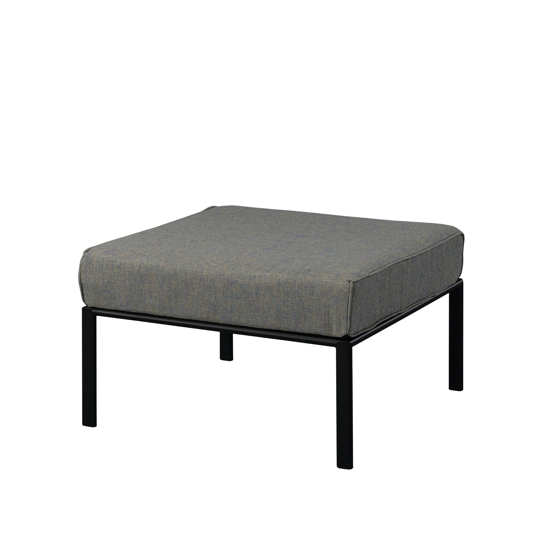 ACME Rajni Patio Ottoman, Gray Fabric & Black Finish gray-fabric